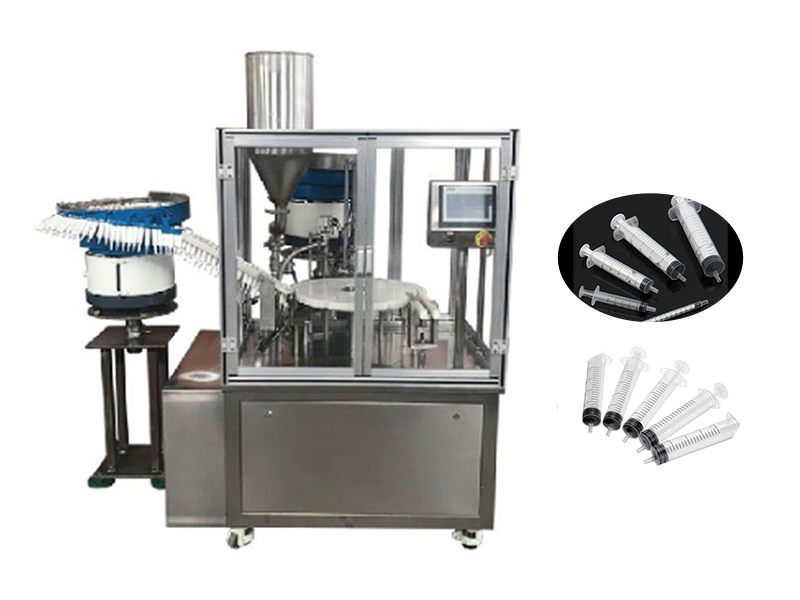 High-efficiency fully automatic syringe assembly machine, medical consumables production equipment,