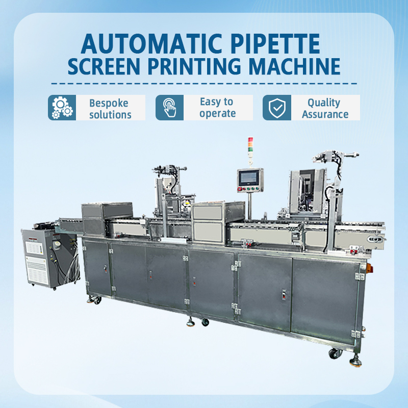Automatic two-color screen printing machine for pipettes | Fully automatic two-color printing equipm